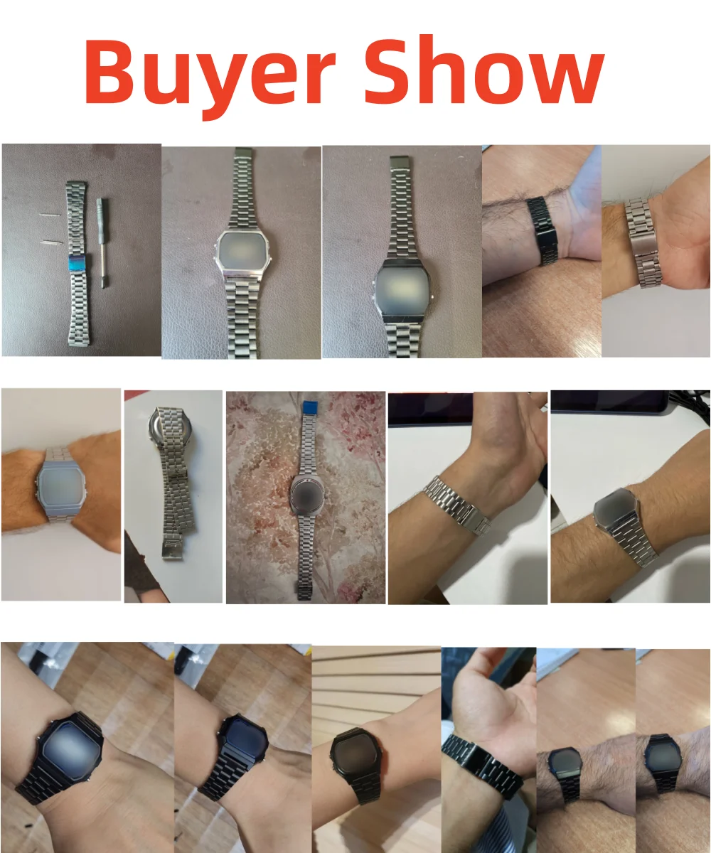 Uhrenarmband für Casio F-91W F105 F108 A158W A168 AE1200 AE1300 Ersatz-Uhrenarmband Metallband 18 mm Edelstahlbänder – Detail 7