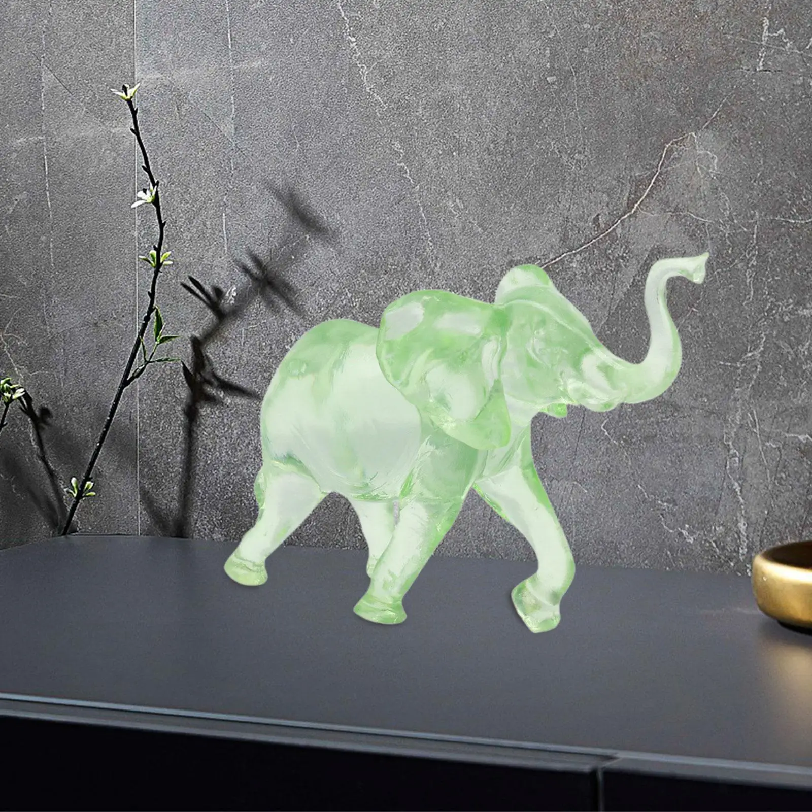 Modern Elephant Statue Resin Animal Figurine Interior Ornament Art for Bedroom Cafe Restaurant Bar