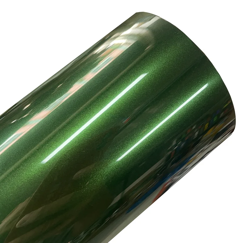 Vinilo Premium para Envoltura de Autos, Color Verde Sonoma Metálico Ultra Brillante, Autoadhesivo, para Motos y Autos