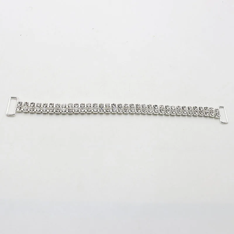 New 10pcs 15 * 165mm Fashionable 2 Drainage Diamond Chain Bikini Connector/flat Chain Reinforced Metal Crystal Bikini Buckle