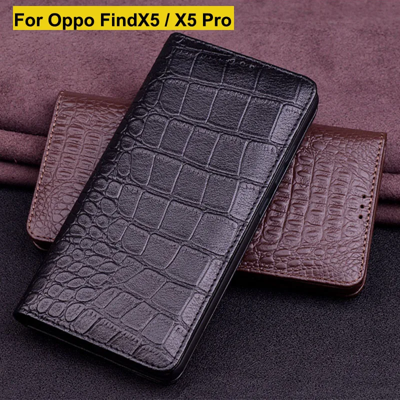 

For Oppo Find X5 Case cover Luxury Genuine Leather flip Back Cover For Oppo Find X5 Pro case back shell