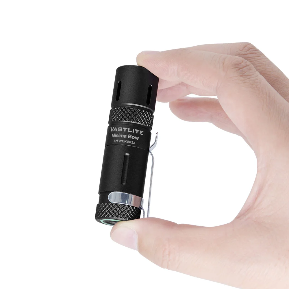 

VASTLITE Minima Bow LEP Flashlight - 750m Long Range, 280LM Brightness, 71mm Ultra Portable, IPX8 Waterproof, Tail Luminous Ring