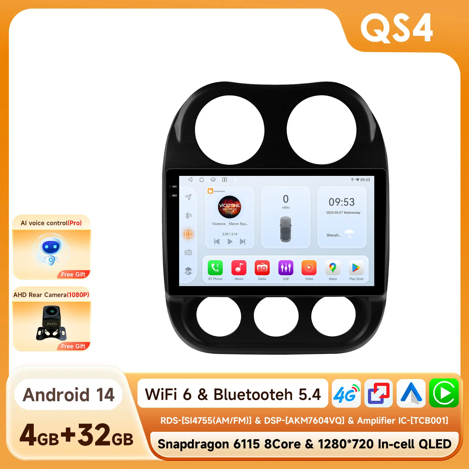 Android CarPlay voor Jeep Compass Patriot 2011 - 2017 Multimedia Speler Auto Intelligent systemen GPS radio 2DIN RDS Autoradio