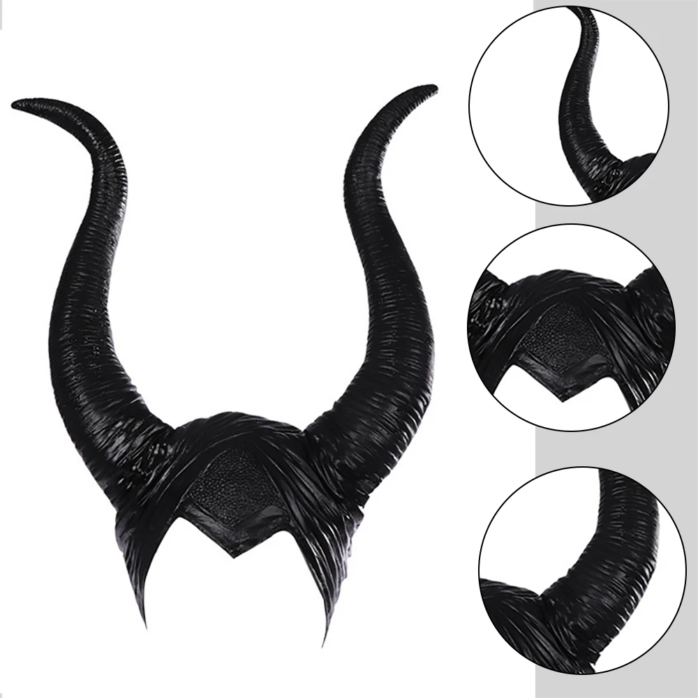 Maleficent Movie Accurate Halloween Cosplay Mask - Dark Horned Headpiece with Detachable Crown for Costume Parties