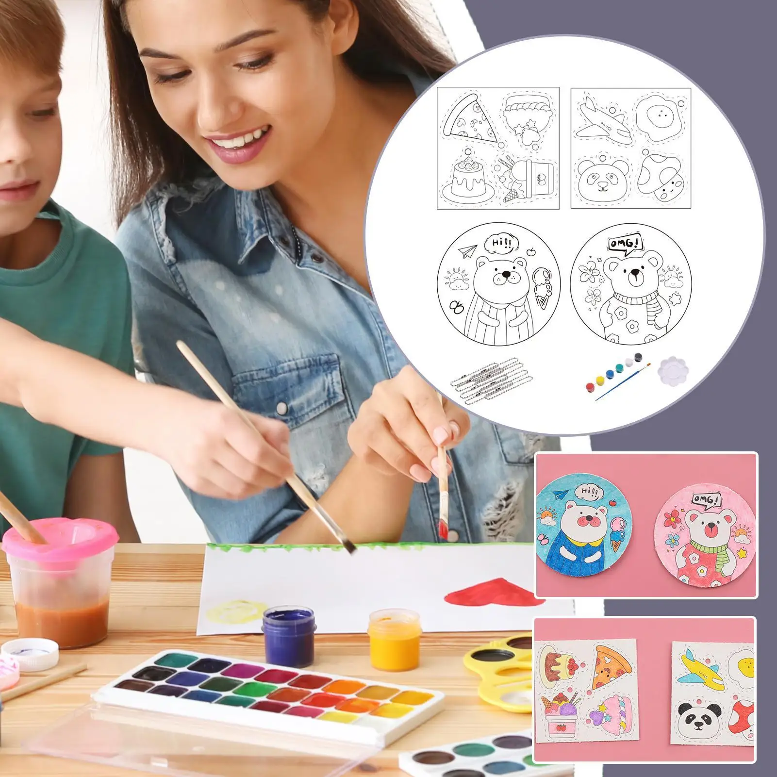 Getextureerde schuimkunst Schilderij Magische schuimtextuur Tekenpapier Art Kit Watergeactiveerde tekening Canvas Spons voor Home Studio School