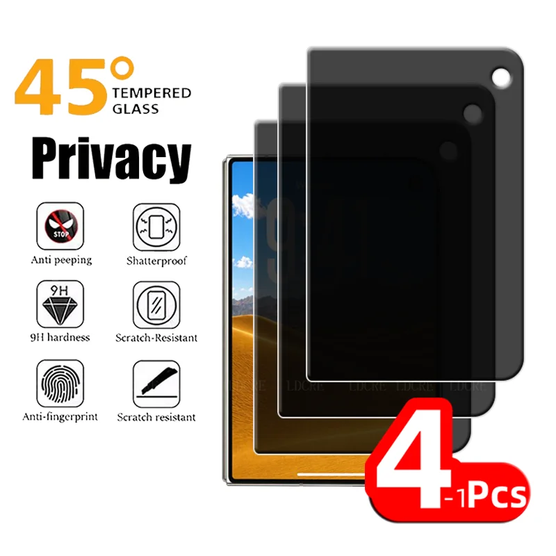 4/3/2/1Pcs For iPhone Duo Glass iPhone Duo Tempered Glass 9H Anti-Spy Privacy Flat Outer Protective Screen Protector iPhone Duo