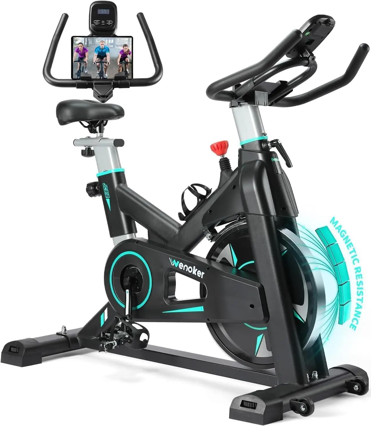 

Exercise Bike,Magnetic Resistance/Brake Pad Stationary Bike for Home, Indoor Bike with Silent Belt Drive, Heavy