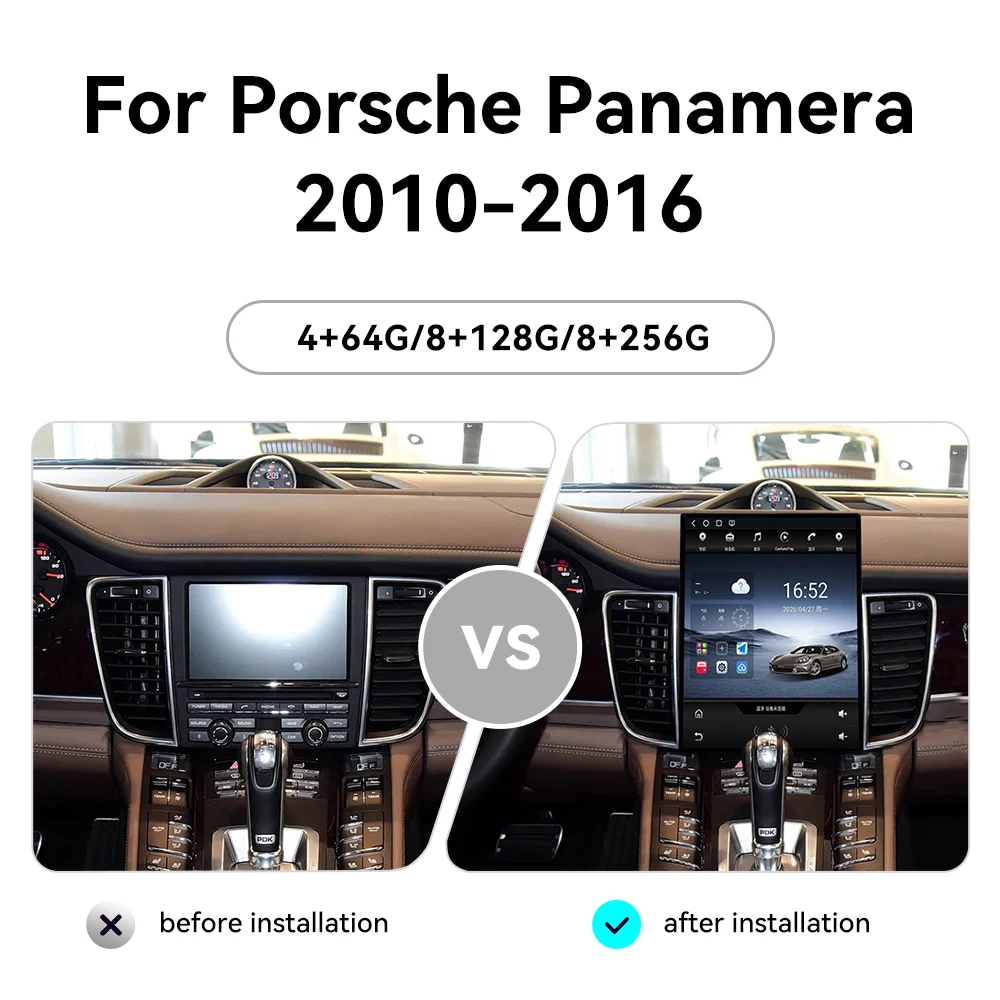 For Porsche Panamera 2010‑2016 Vertical Tesla Screen 12.1
