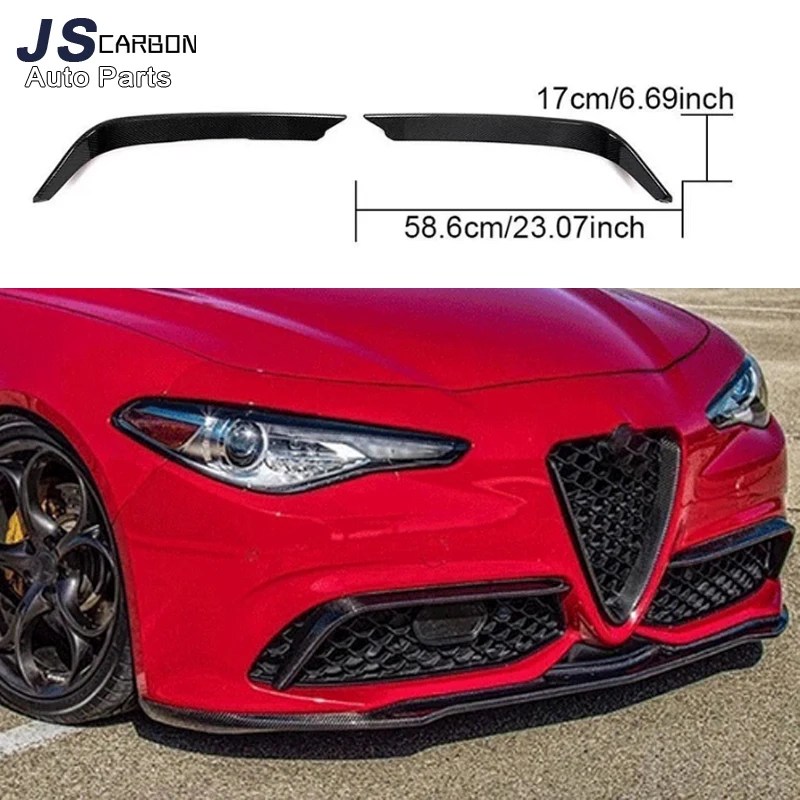 

For Alfa Romeo Giulia 2015+ Carbon Fiber wind knife Front Bumper Side Splitter Car Wind Blade Trims Upgrade body kit