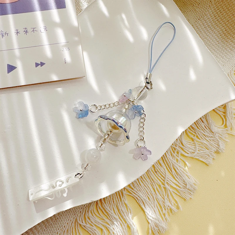 العصرية قنديل البحر زهرة الهاتف سحر قلادة لطيف الحبل المحمول حزام الحلو مفتاح سلسلة للنساء الفتيات كوريا الأزياء والمجوهرات #5