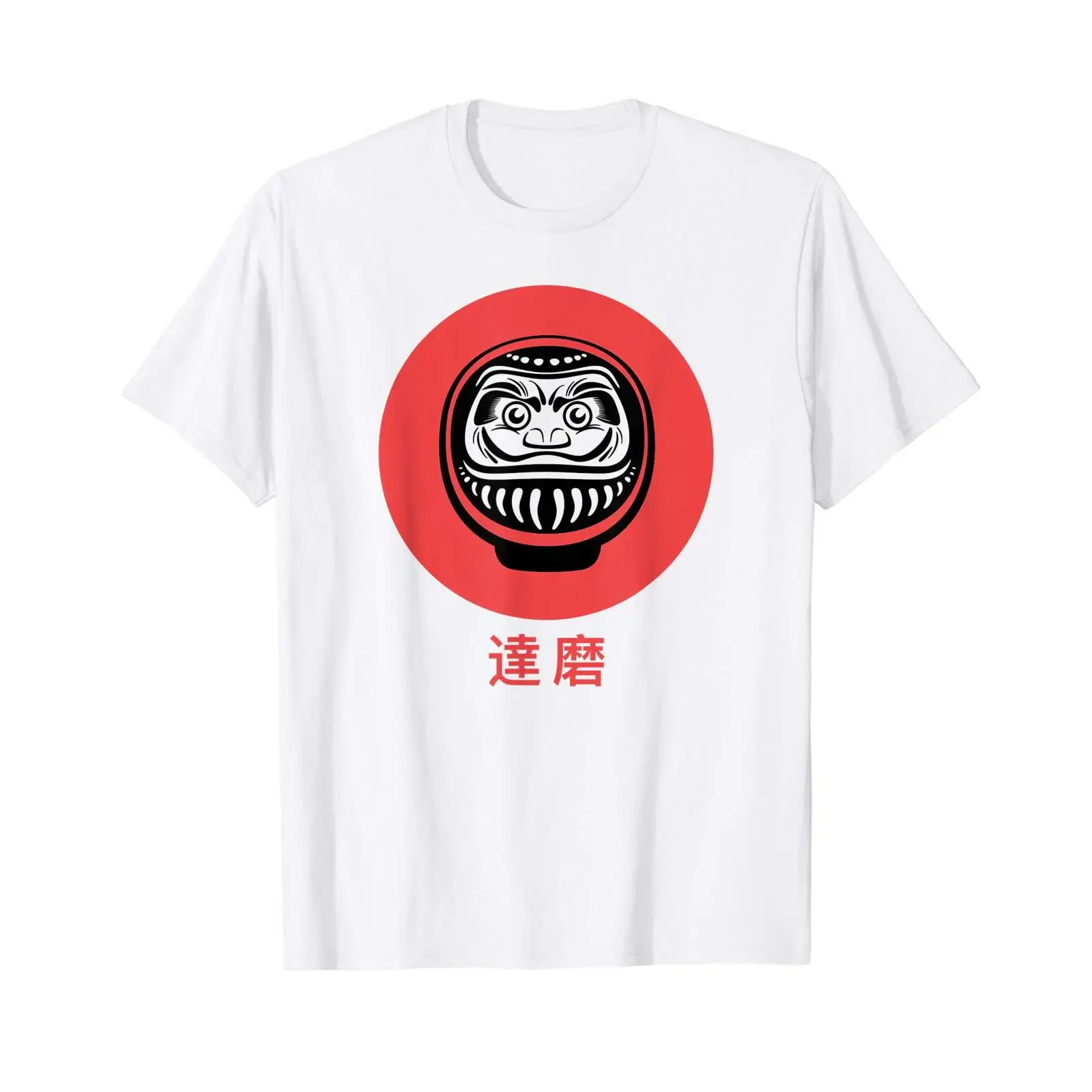 Japanese Flag Daruma Doll Japan Zen Buddhism T Shirt vintage Washed Casual graphic Slightly Comfortable streetwear fashion