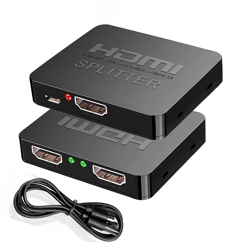 4K 30Hz HDMI Splitter 1x2 HDMI Switch 1 in 2 out Video Distributor Splitter 1080P Dual Display for TV PC Laptop Monitor Projecto