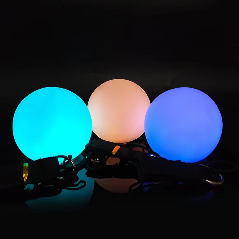 For Belly Dance Accessory 1piece 1Pair Maori Poi Ball Glow Adjustable RGB LED Thrown Ball Hand Prop Stage Performance