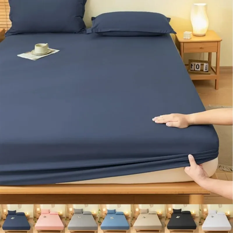 2 People Luxury Double Bed Bed Sheet Elastic Fitted Sheet Mattress Cover Couple Bed Linen 120/150/180/220x200 Bedding Queen King