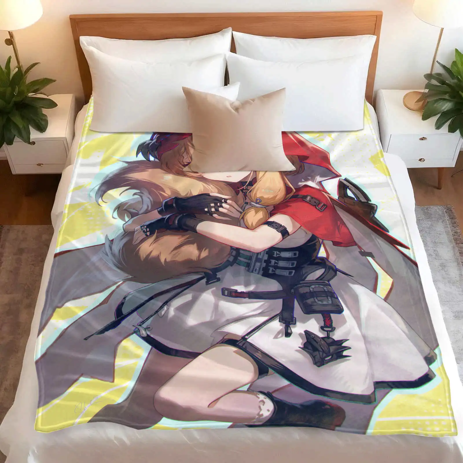 Arknights The End Land Luo Qian Tang Tang Flannel Blanket Cover Warmth Anime Blanket Multifunctional  Home Universal Blankets