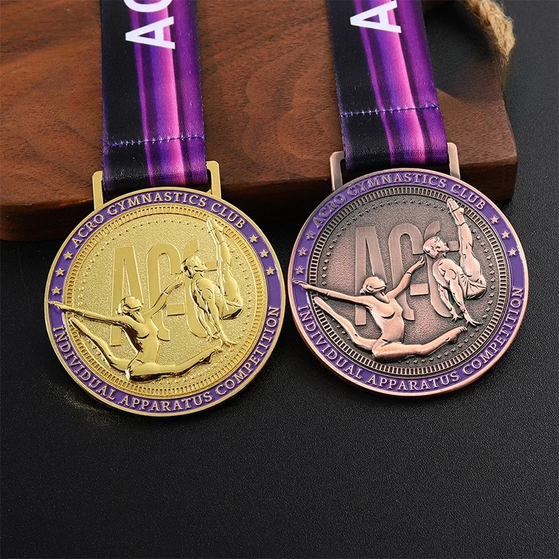 Metal Medal Games Marathon Running, Gold, Silver, Copper, Zinc Alloy, Embossed, Commemorative Medal, Customization