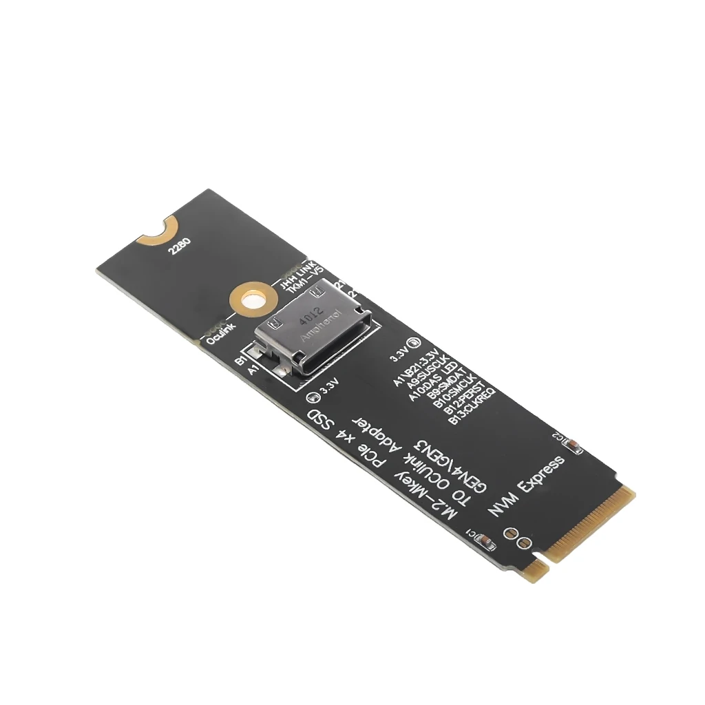 M.2-M key PCIe x4 SSD to U.2 OCUlink SFF-8612 Adapter Card Gen4/Gen3 for 2.5 inch NVME U.2(SFF 8639)SSD PCI-E NGFF Riser Card