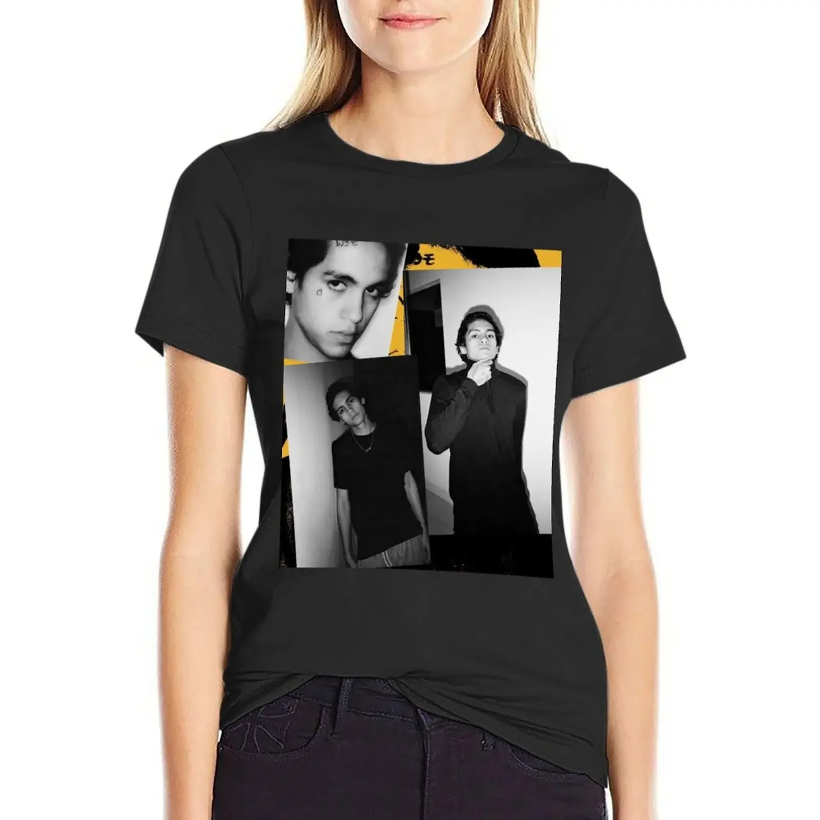 

Dominic Fike B_amp_W T-Shirt cute tops new edition tees kawaii clothes ariat shirts for Women