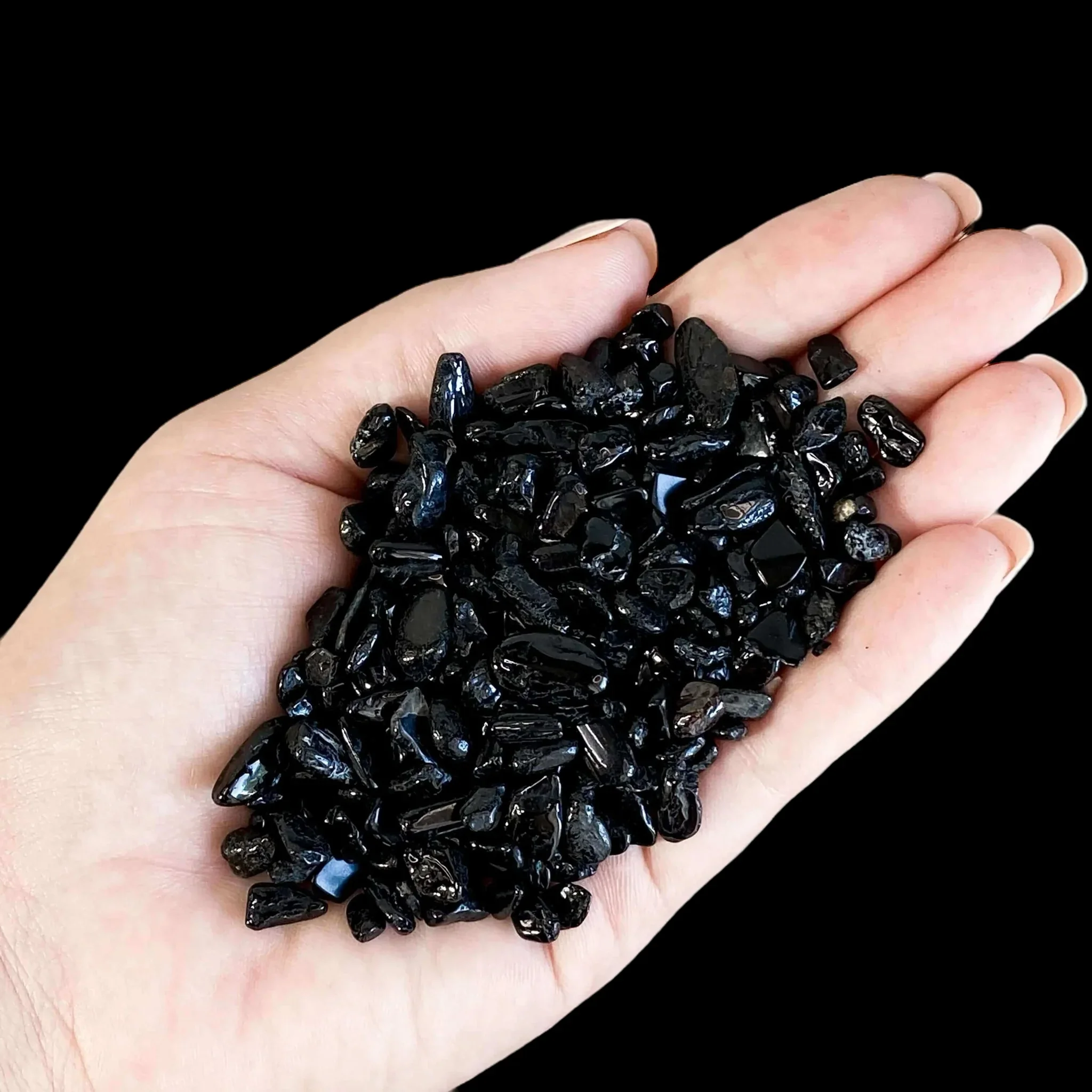 3-12mm Black Tourmaline Natural Crystal Crushed Chips, Black Tourmaline Chips Bulk Natural Stone Quartz Irregular Shape Gemstone