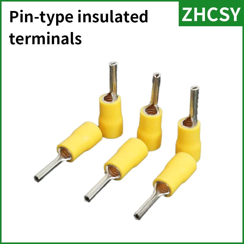 50/100/1000PCS PTV1.25-10 PTV 2-10 5.5-13 22-10AWG Insulated Pin Terminals Electrical Splice Crimp Connector Auto Wiring Cable