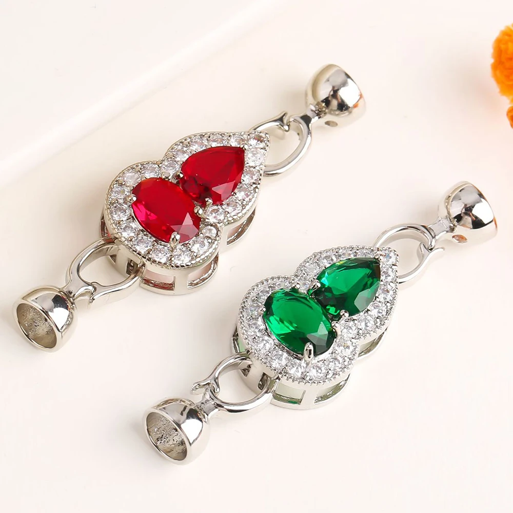 Juya 18K Gold Plated Flower Pendant Connector Fastener Hook Clasps Accessories For DIY Women Needlework Pearls Jewelry Making
