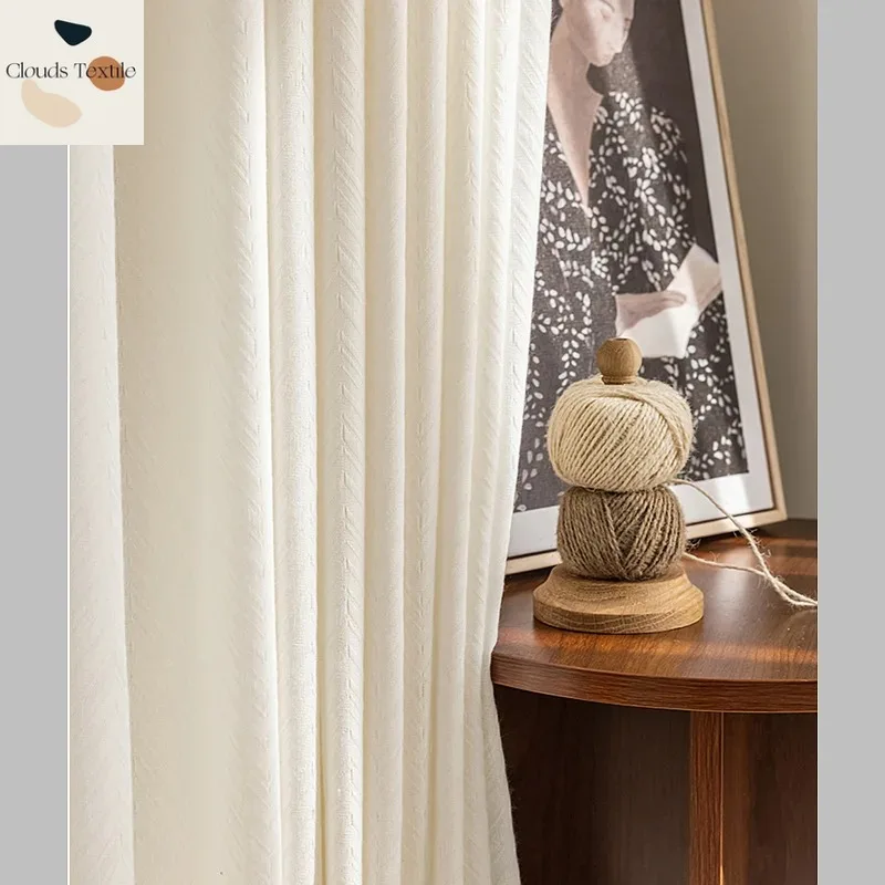 New Curtains for Living Dining Room Bedroom Fresh Nordic Simple Rice White Cotton Linen Window Curtain Room Decor Drapes