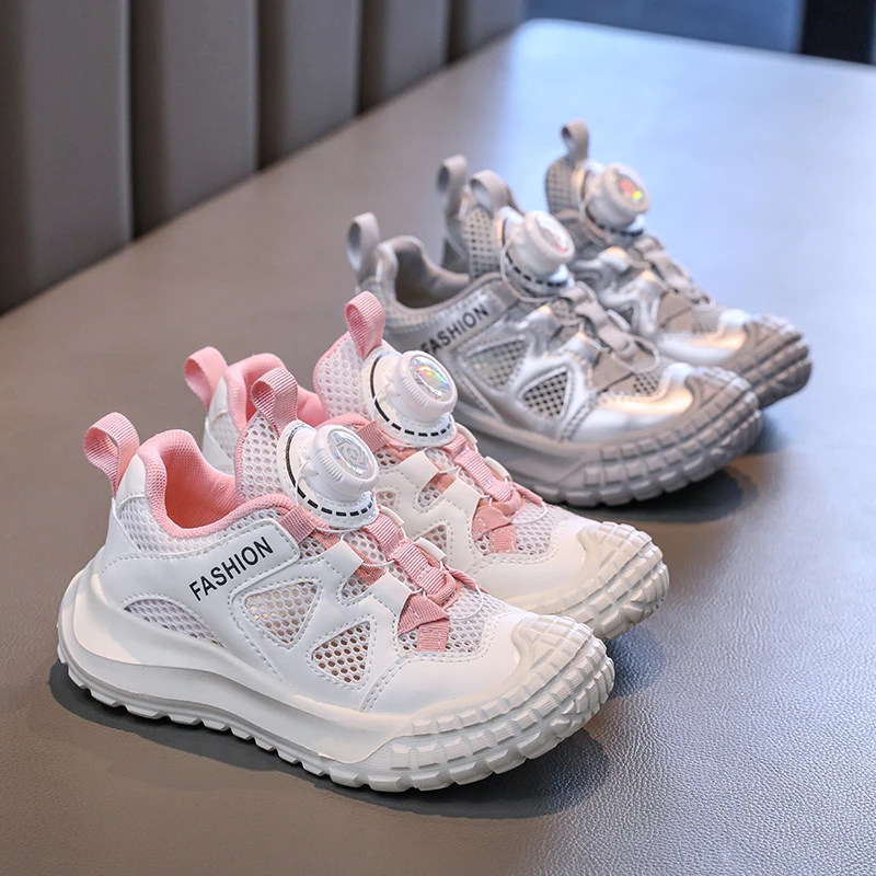 New Summer Kids Sneakers for Girls Mesh Breathable Boys Causal Shoes Fashion Versatile Children School Basketball Shoes Non-slip
