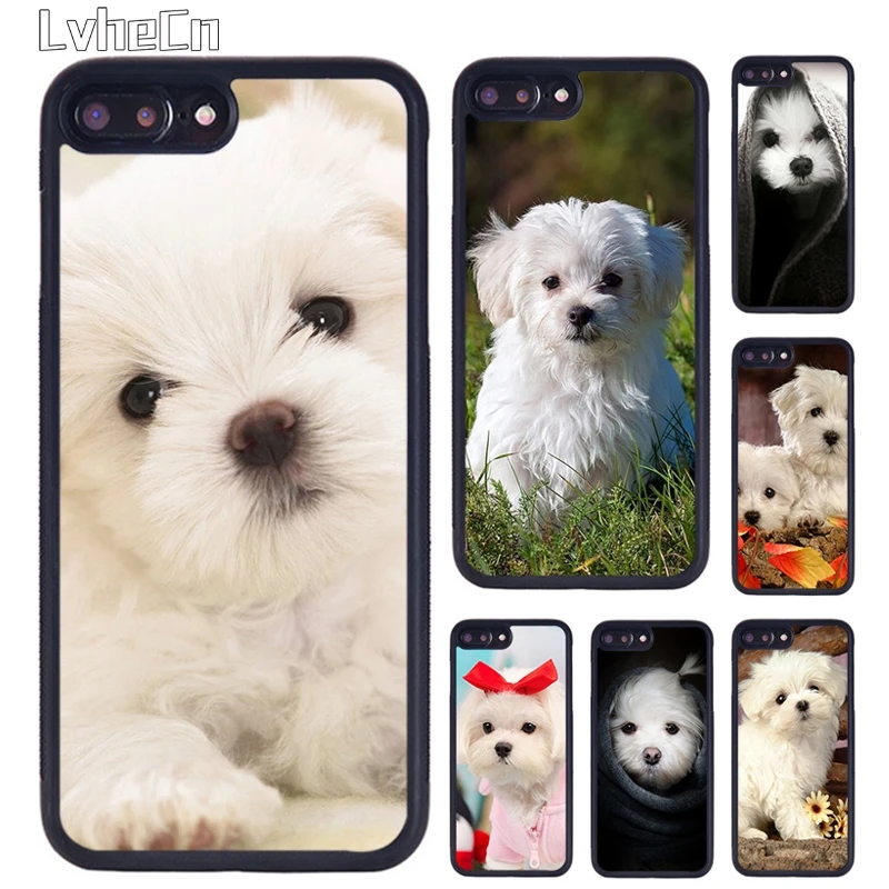 Maltese Dog Puppy PU Phone Case Cover For iPhone 14 15 16 13 12 Mini Max Cover For Apple 11 Pro Max 6S 8 7 Plus SE2020