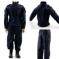 CHN SWAT 1/6 Scale Dark Blue Shoulder Badge Style Uniform Handsome Male Combat Uniform For 12Inch Action Figure Model Toys