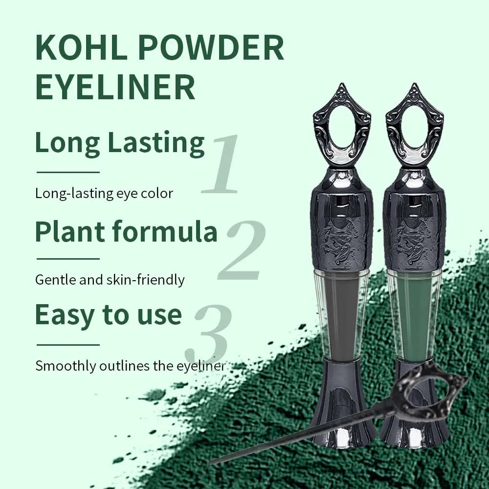 Eyeliner in polvere di alta qualità nero verde scuro Eyeliner impermeabile naturale Sexy senza sbavature senza polvere di mosca strumento per ombretti per il trucco degli occhi