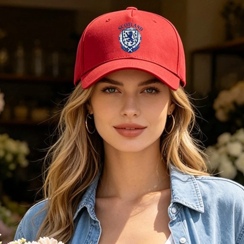 Stained Glass Scotland Lion Thistle Saltire Flag Print Baseball Cap Men Breathable Baseball Cap Vintage Scottish Outdoor Sun Hat