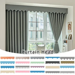 Roman Valance Curtain Chenille Window Valance European Self-adhesive DIY Curtain Swags Decorative Cloth Strip Top Shading