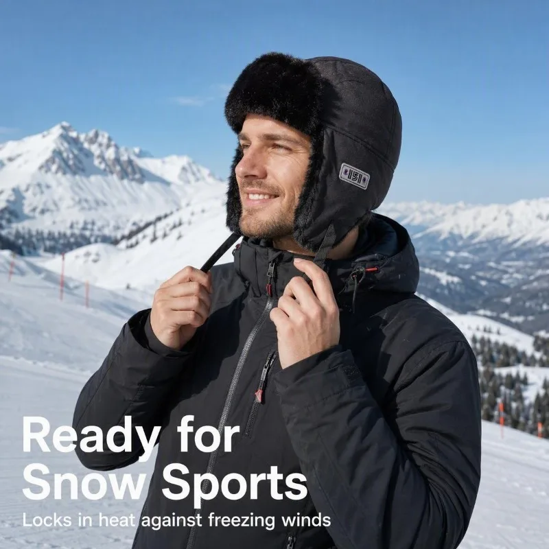 Fleece ear protection Lei Feng hat Outdoor snow mountain skiing windproof and cold proof pilot hat