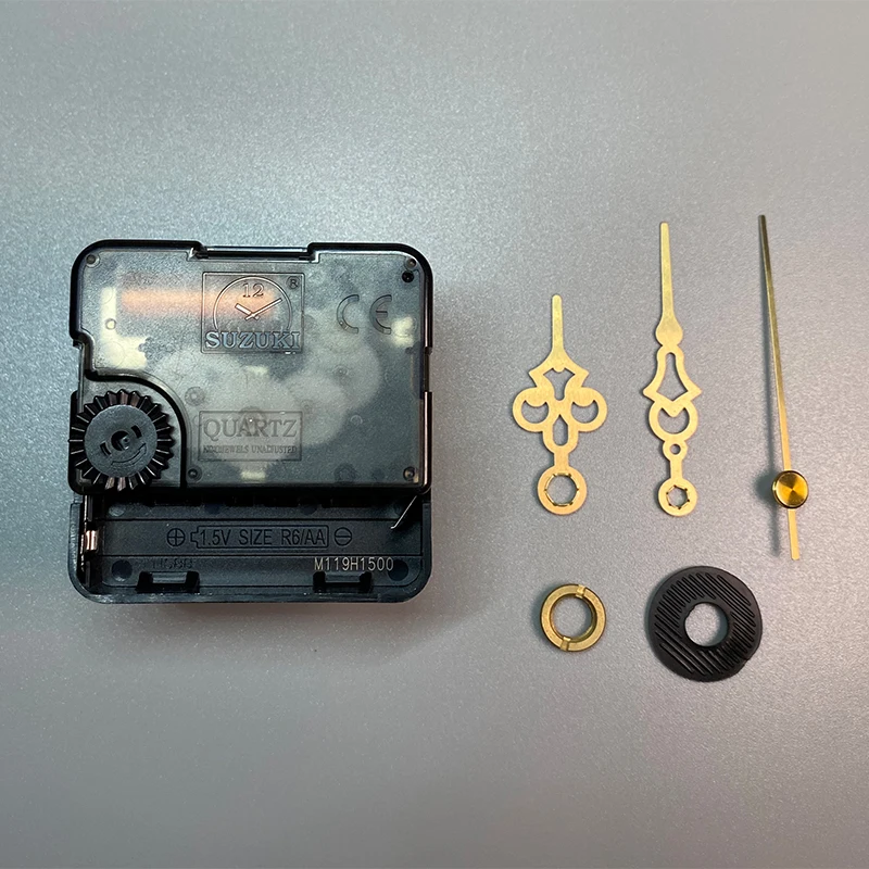 Su HS88 Silent Plastic Mechanism For Wall With 9107 Gold Hands Accessory Diy Quartz Clock Movement