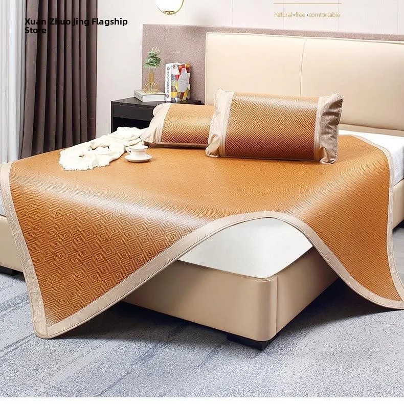 

Modern Chinese Sle Ice Silk Waable Wier Bedding Set Home Use Student Dormi Foldable Matr Cover Floral Pattern