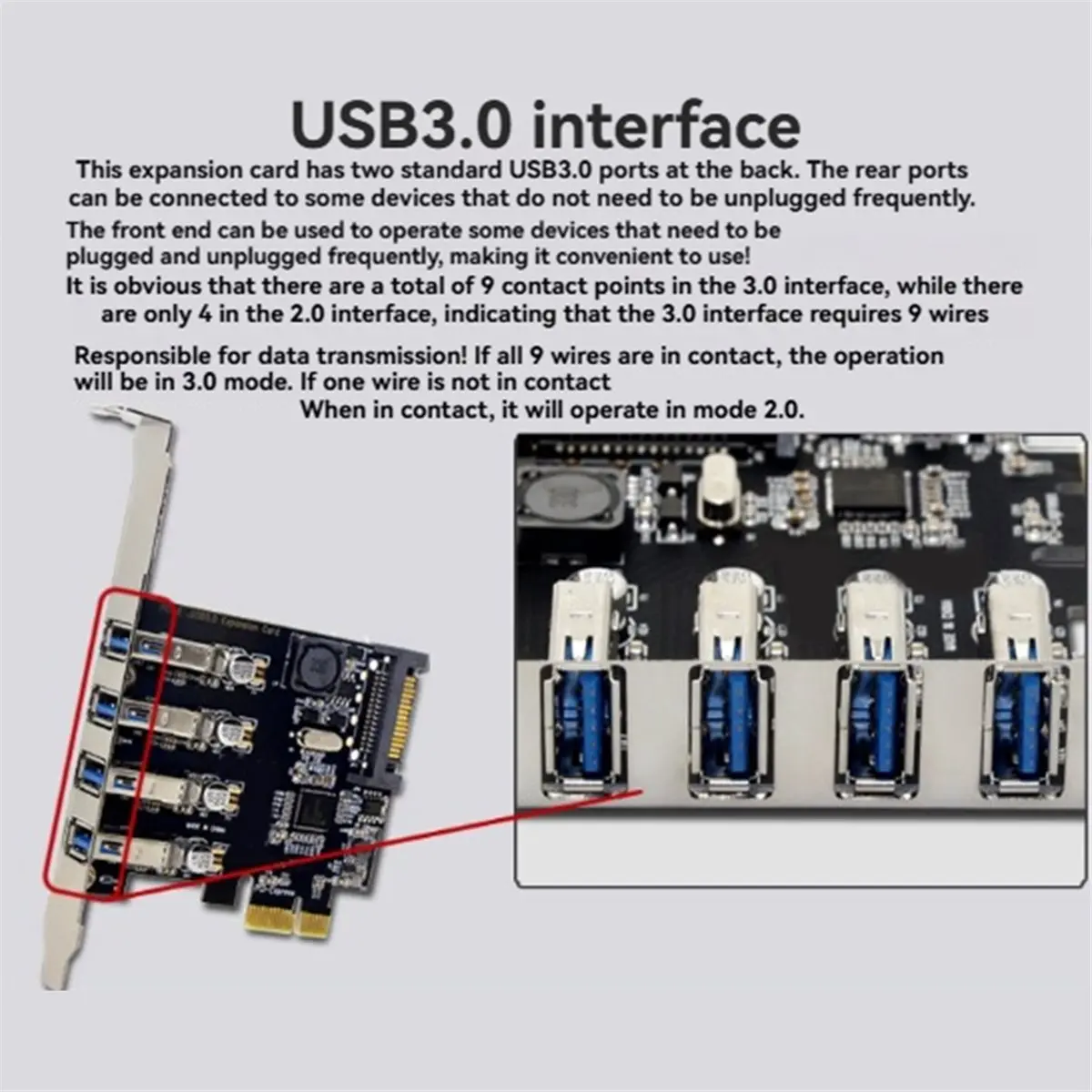 Low Profile 4 Ports PCI-E to USB 3.0 HUB PCI Express Expansion Card Adapter 5Gbps USB1.1/2.0/3.0 Operating Systems