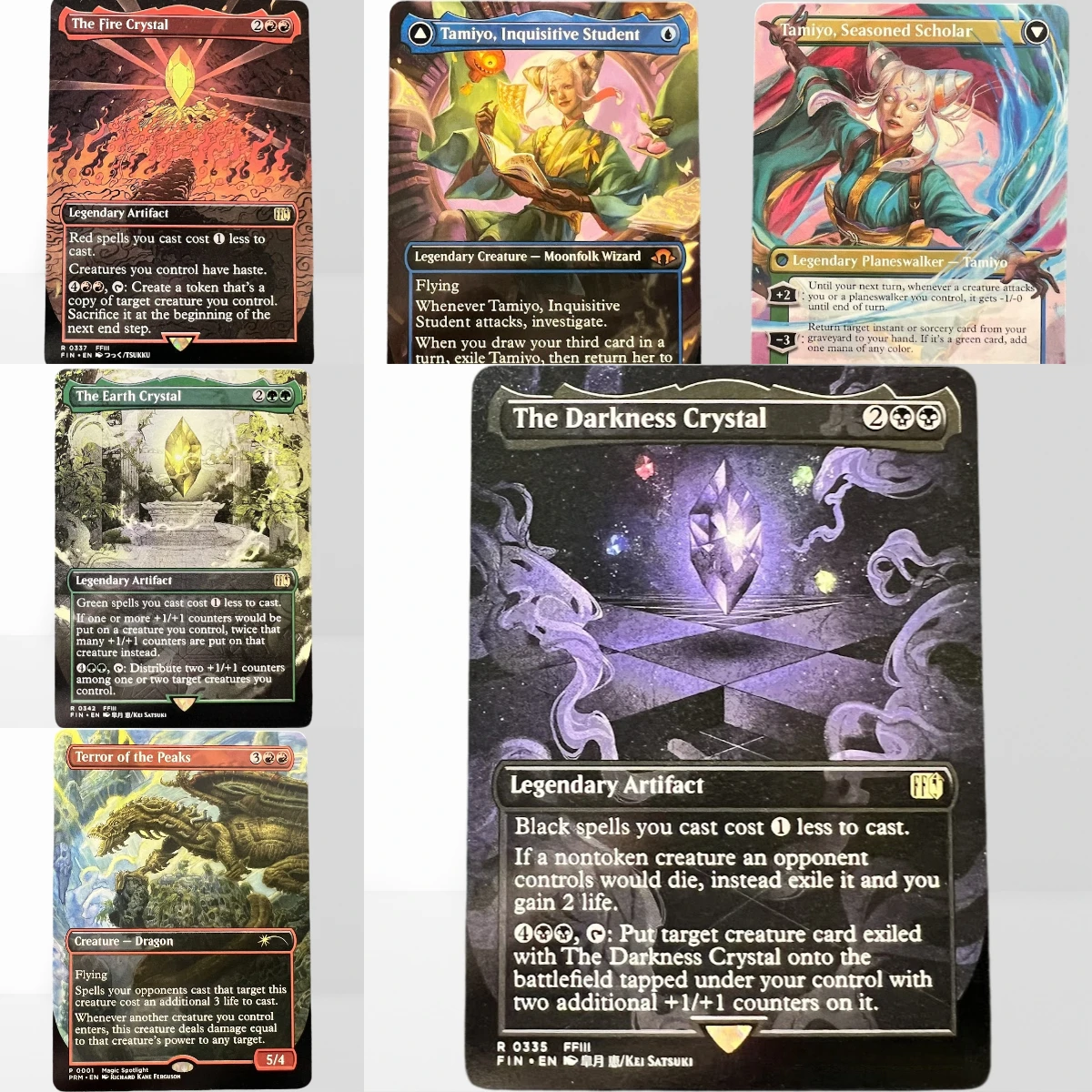 HOLO39-1-S-T TCG Proxy Mágico Summon_ Bahamut Swan Song Biblioteca Sylvan Jardín del Templo El Cristal de Fuego Núcleo Negro Alemán