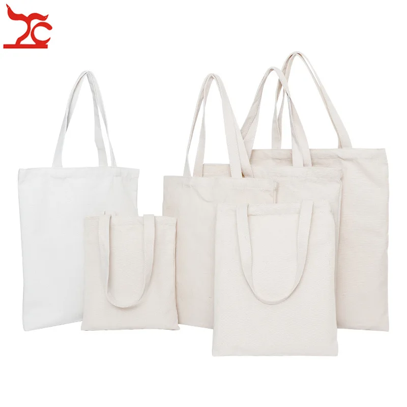 Unisex Handbags White Black Canvas Tote Bag Casual Daily Use Travel Pouch Reusable Cotton Jewelry Carry Gift Bag