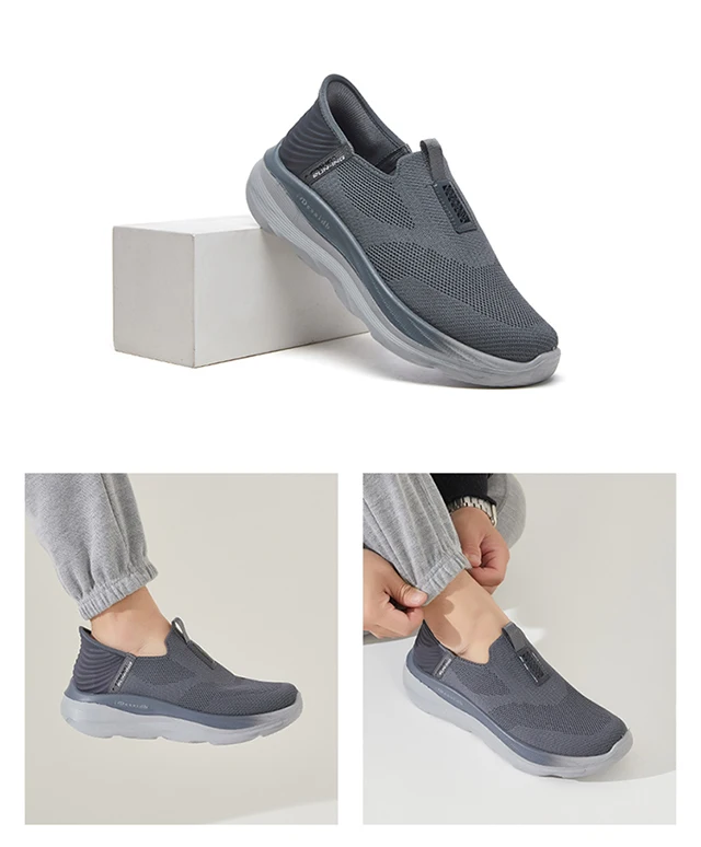 Herren-Slip-On-Sock-Sneaker mit dicker Keilsohle, atmungsaktivem Mesh, leichtem Komfort, Wanderschuhe für den täglichen Pendelverkehr, Outdoor-Sportschuhe. – Detail 2