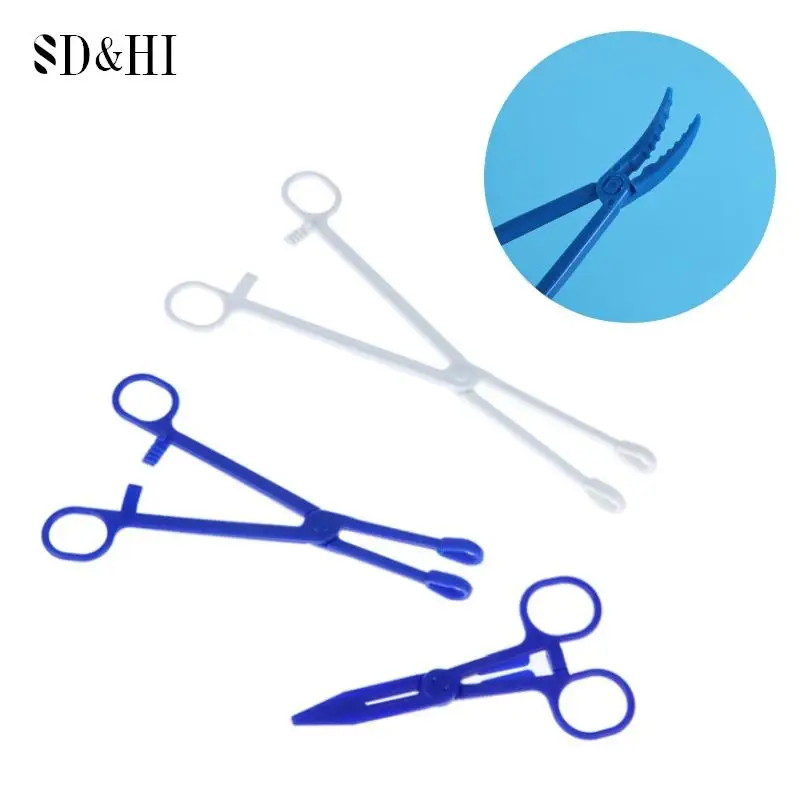 1pcs Medical Use Plastic Hemostat Forceps Sharp Fishing Forceps Medical Cottonball Sponge Surgical Scissors