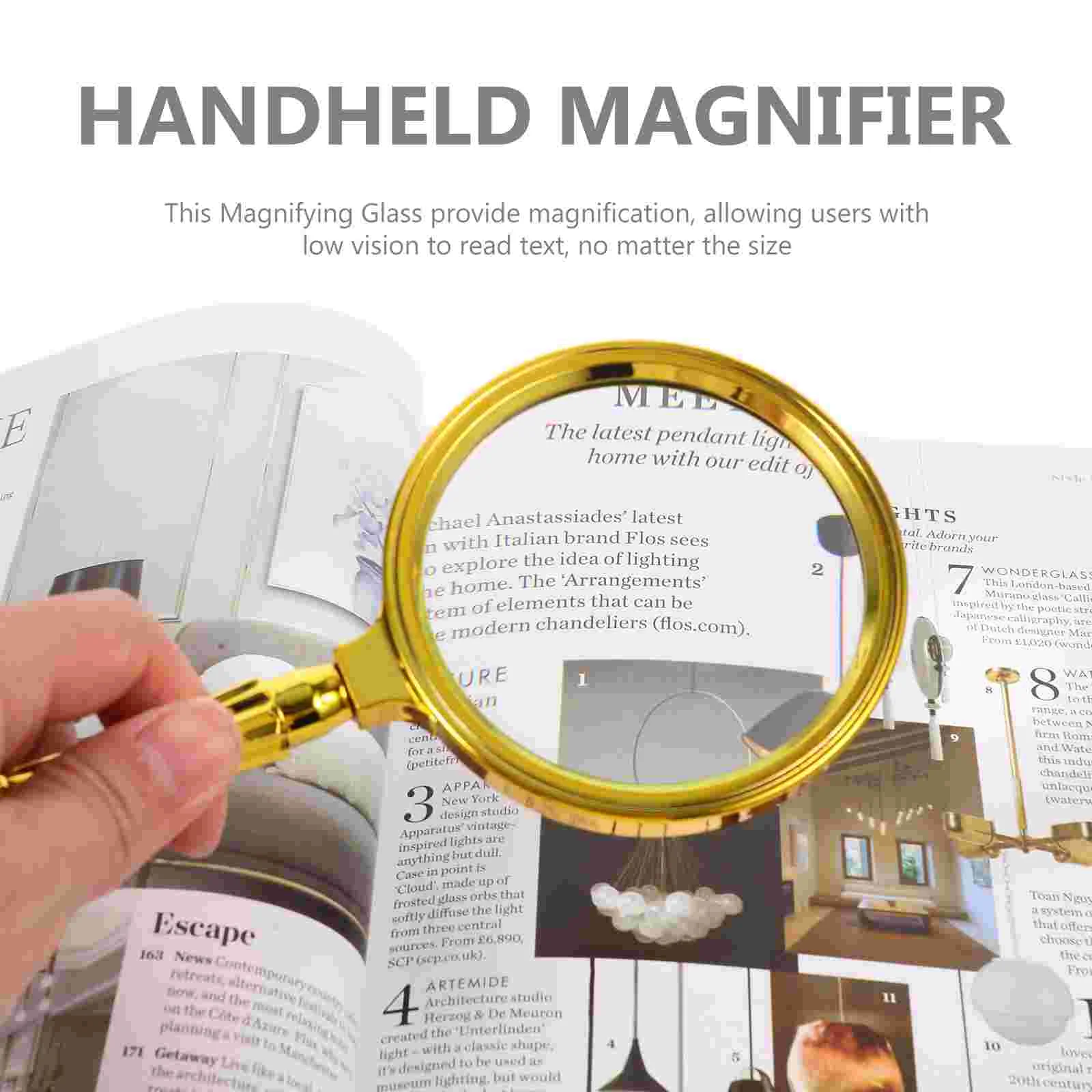 Handheld 90mm Mira Royal Detective Gold Plated Magnifying Glass Childrens Glasses Handheld Magnifiers Elderly Reading Tools