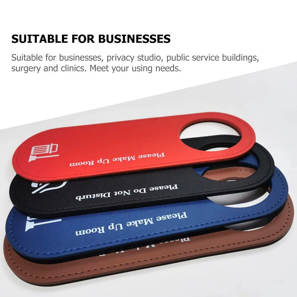 

4Pcs Please Do Not Disturb Door Signs PU Material Double Side Hanging Door Indicator for Office Restroom Clinic Privacy Use