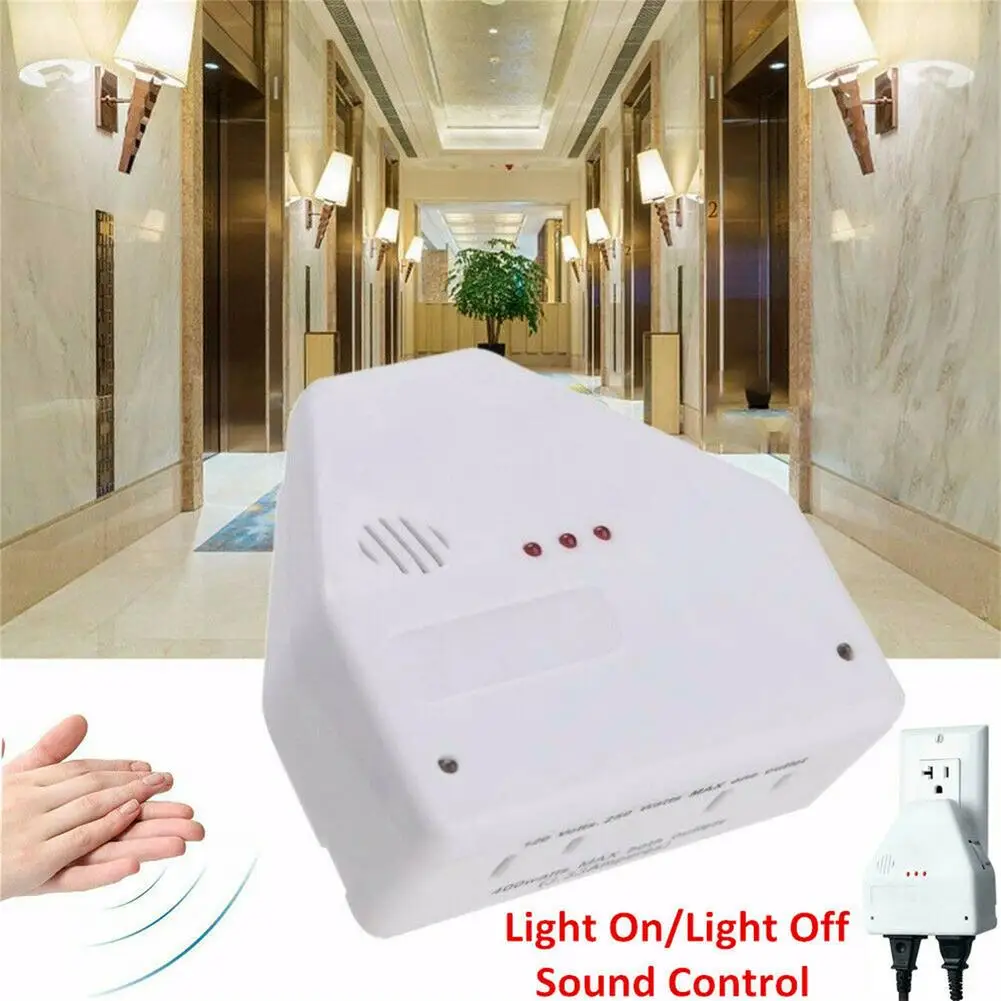 Light Switch Clapper Sound Activated Clap On/off Wall Socket Outlet Adapter Smart Home Accessories