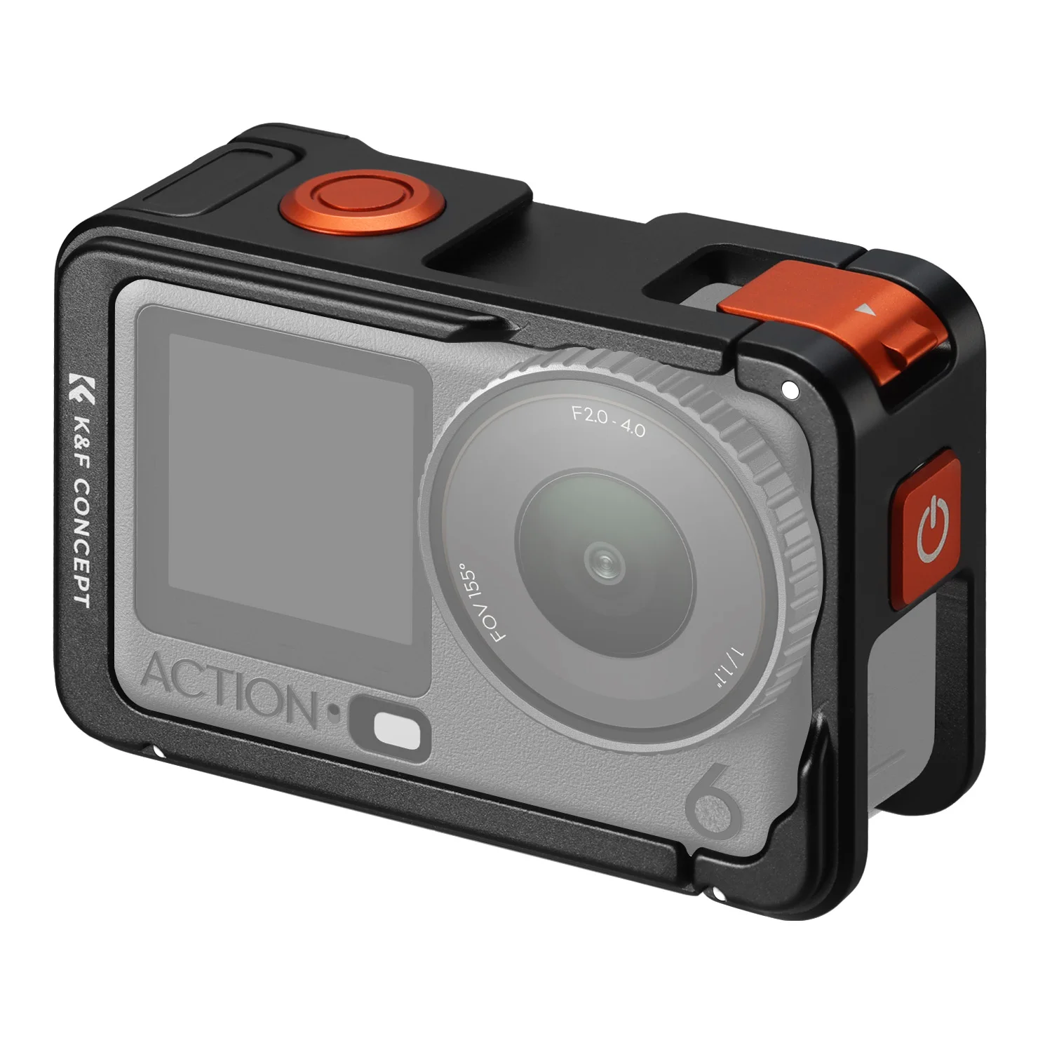 K&F CONCEPT Aluminium-Schutzmetallkäfig für DJI Osmo Action 6, werkzeuglose Schnellmontage, Cold Shoe, 1/4"-Gewinde, integrierte – Detail 11