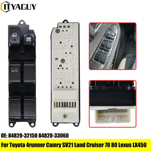 Interruptor de ventanilla principal eléctrico de conducción delantera izquierda de coche 84820-32150 84820-33060 para Toyota Camry SV21 Land Cruiser 70 80 para Lexus LX450