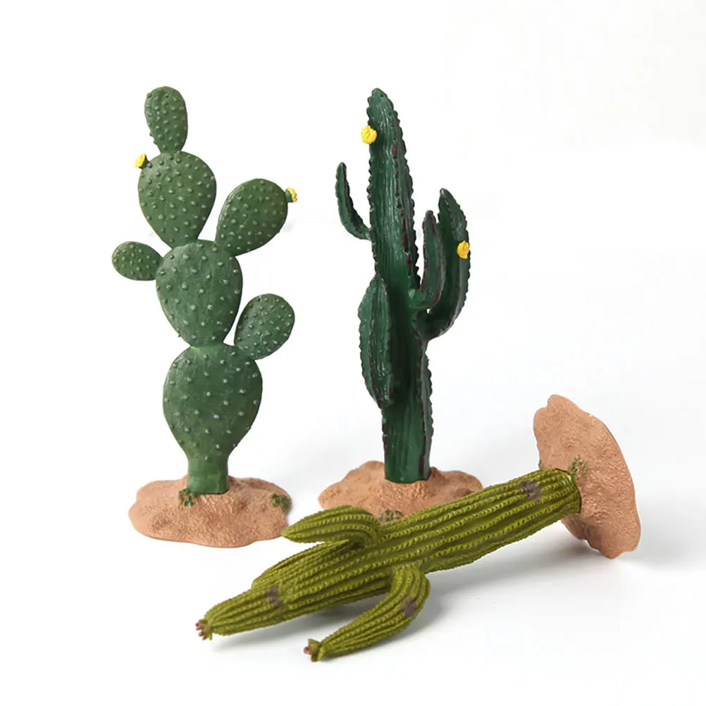 

3pcs Simulated Cactus Ornament Artificial Plant Decor For Home Office Desk Sand Table Indoor Faux Cactus Figurines