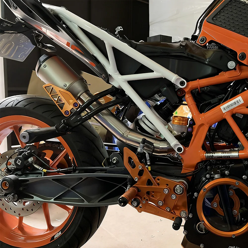 Auspuffanlagen Komplettes System Carbon-Auspuffkrümmer Verbindungsrohr Modifiziert für DUKE 390 250 2017-2020 Auspuffrohre – Detail 8