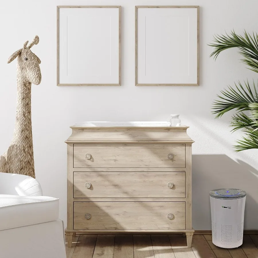 منقي هواء HEPA مع فلتر H13 HEPA ضوء الأشعة فوق البنفسجية الكربون النشط إعدادات متعددة السرعات وضع النوم والمؤقت لغرفة النوم والمكتب المنزلي