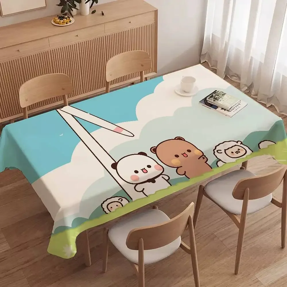 Cute Cartoon Animals Picnic Tablecloth Waterproof Spillproof Dining Table Cover for Home Party Decor