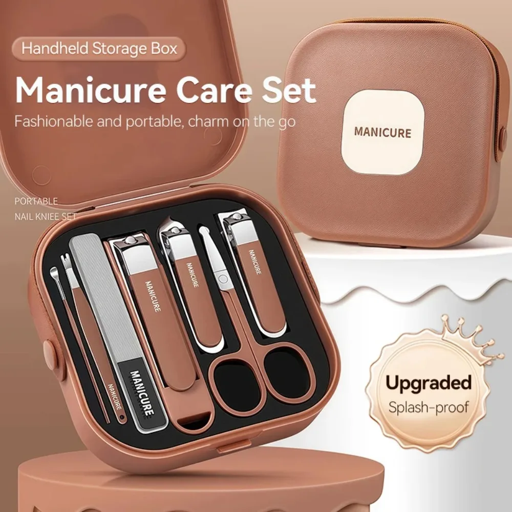 8 مجموعات من مقصات الأظافر المضادة للرذاذ بتصميم يدوي مع أداة حماية لقص الأظافر مجموعة العناية بالأظافر الاحترافية